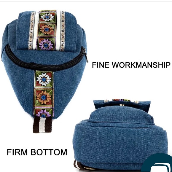 Denim Embroidered Messenger /Sling Bag Hobo Style - Picture 5 of 8